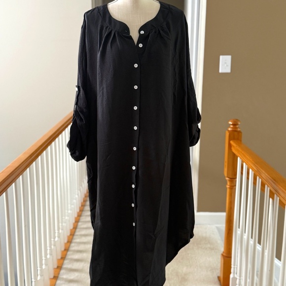 Women's Plus Dress, Button Down, Adjustable Sleeves, Size 5X - Picture 3 of 11